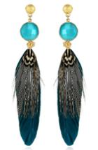 Women's Gas Bijoux Serti Feather Drop Earrings