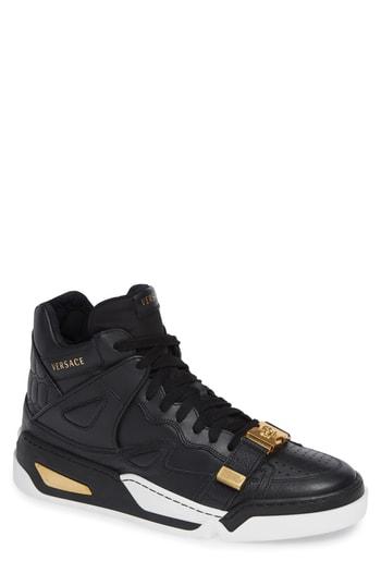 Men's Versace Atlas Mid Top Sneaker Us / 40eu - Black