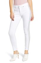 Women's 7 For All Mankind Side Stripe High Waist Ankle Skinny Jeans - White