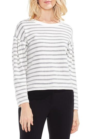 Women's Vince Camuto Stripe Drop Shoulder Top, Size - Grey