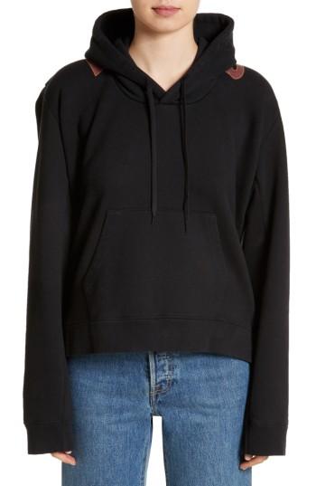 Women's Vetements Misplaced Logo Hoodie - Black