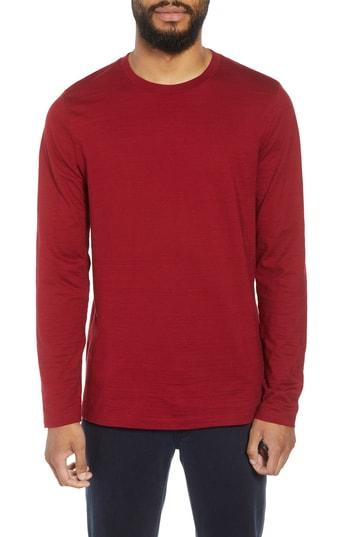 Men's Boss Tenison Long Sleeve Crewneck T-shirt - Red