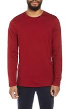Men's Boss Tenison Long Sleeve Crewneck T-shirt - Red