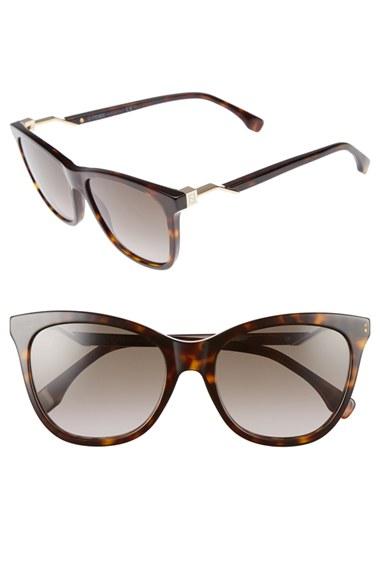 Women's Fendi 55mm Cube Retro Sunglasses - Dark Havana