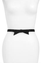 Women's Kate Spade New York Classic Sparkle Bow Suede Belt - Black