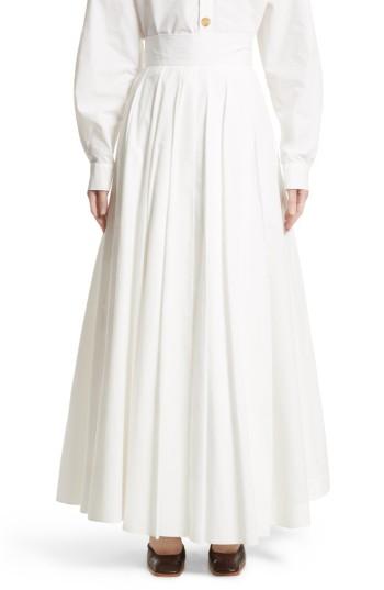 Women's A.w.a.k.e. Pleated Maxi Skirt Us / 34 Fr - White