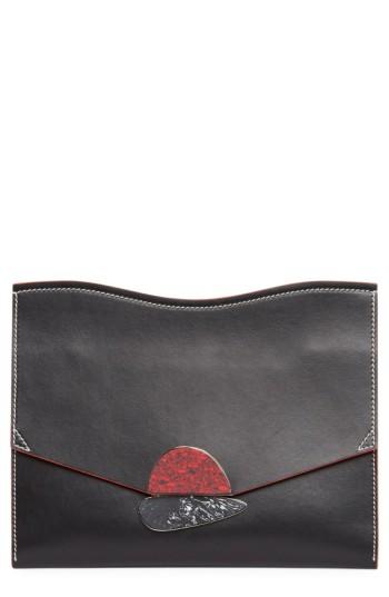 Proenza Schouler Medium Calfskin Leather Clutch - Black