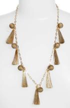 Women's Rebecca Minkoff Metallic Pom & Tassel Necklace