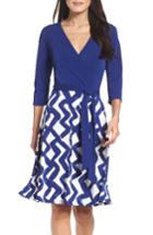 Women's Leota Faux Wrap Matte Jersey Dress - Blue
