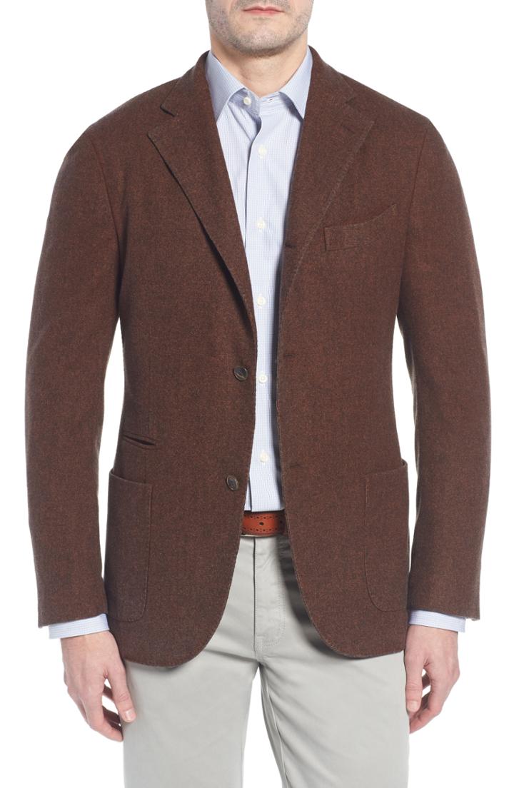 Men's Boglioli Trim Fit Wool Blazer Us / 52 Eu R - Beige