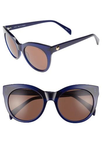 Women's Draper James 52mm Round Cat Eye Sunglasses - Blue