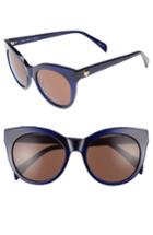 Women's Draper James 52mm Round Cat Eye Sunglasses - Blue
