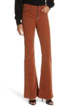 Women's Veronica Beard Beverly Corduroy Flare Pants - Brown