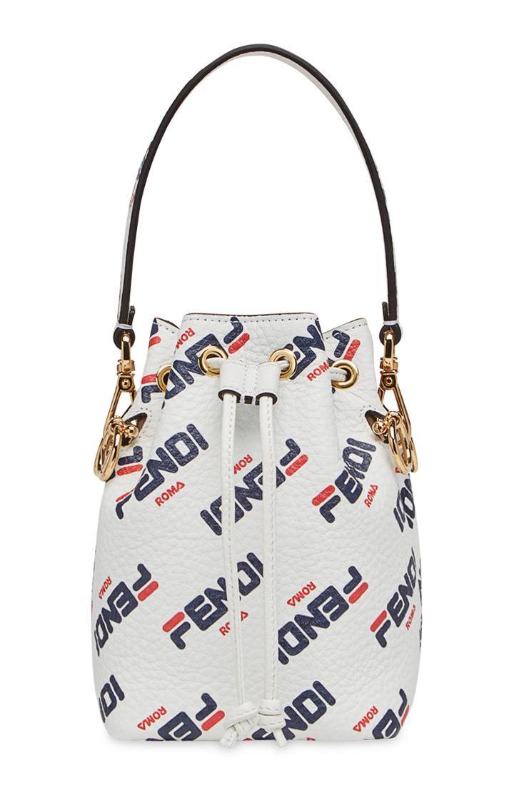 Fendi X Fila Mon Tresor Mania Logo Bucket Bag - White