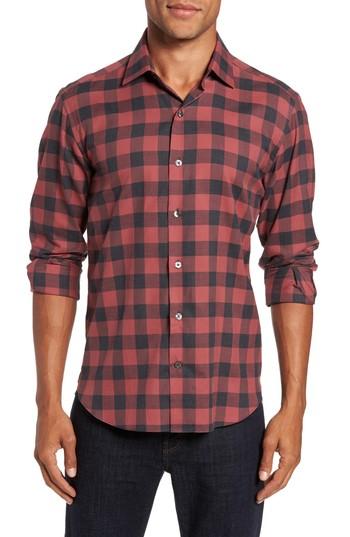 Men's Culturata Slim Fit Buffalo Check Sport Shirt - Red