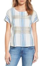 Women's Lucky Brand Metallic Embroidered Top