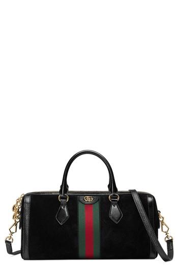 Gucci Ophidia Suede Top Handle Bag - Black