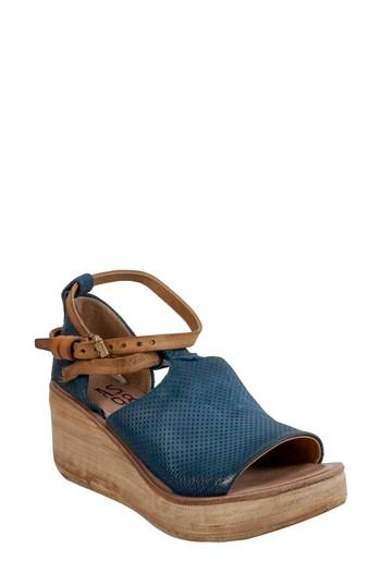 Women's A.s.98 Nino Wedge Sandal .5us / 36eu - Blue