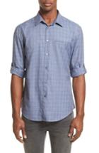 Men's John Varvatos Collection Moire Check Sport Shirt - Blue/green