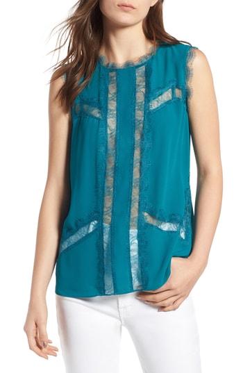 Women's Chelsea28 Lace & Chiffon Top, Size - Blue/green