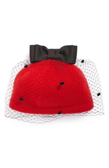 Women's Helene Berman Wool Blend Cap With Veil -