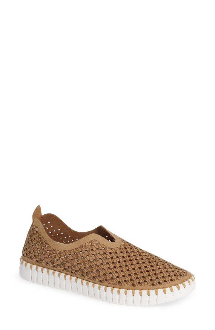 Women's Ilse Jacobsen Tulip 139 Perforated Slip-on Sneaker Us / 37eu - Brown