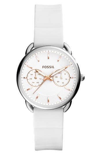Women's Fossil Tailor Silicone Strap Watch, 35mm