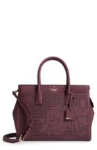 Kate Spade New York Cameron Street - Candace Perforated Leather Satchel - Purple