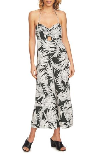 Women's 1.state Knot Cutout Frond Halter Jumpsuit - Green