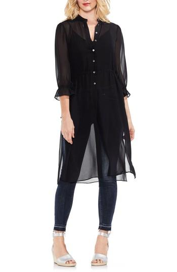 Women's Vince Camuto Chiffon Side Tie Tunic, Size - Black
