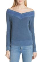 Women's Rag & Bone/jean Dawn Off The Shoulder Knit Top - Blue