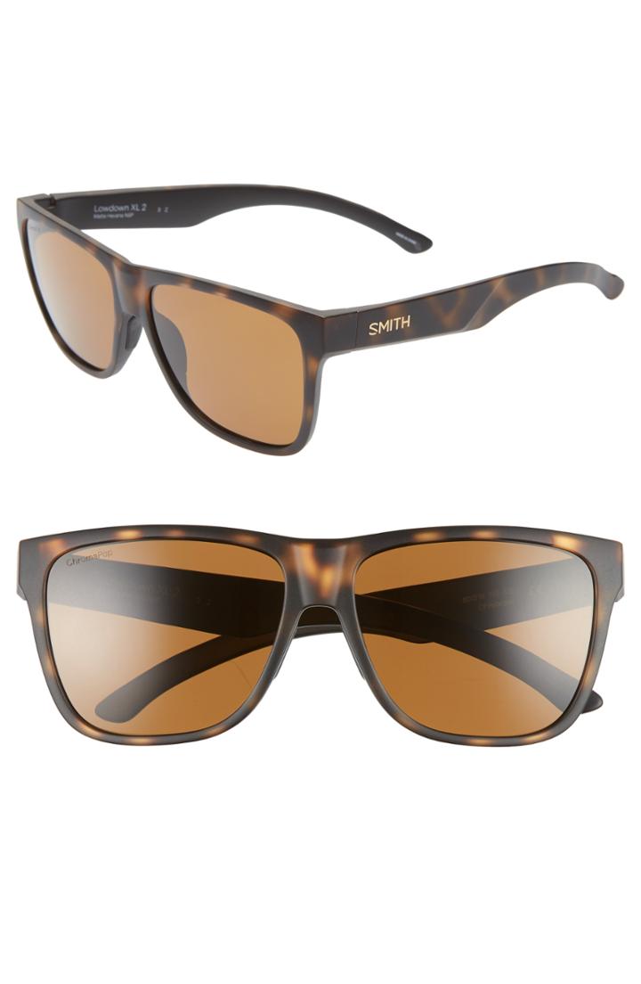 Women's Smith Lowdown Xl 2 60mm Chromapop(tm) Square Sunglasses - Matte Havana/ Brown