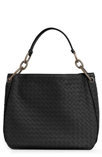Bottega Veneta Small Loop Leather Hobo - Black