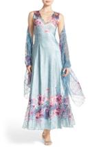Women's Komarov Corset Back Charmeuse Gown With Shawl - Blue