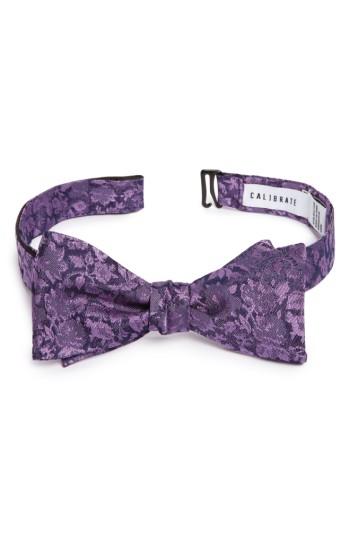 Men's Calibrate Ramage Floral Silk Bow Tie, Size - Purple