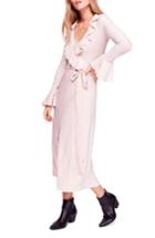 Women's Free People One More Time Shimmer Midi Wrap Dress - Pink