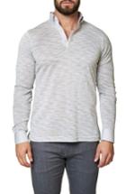 Men's Maceoo Print Long Sleeve Polo (s) - White
