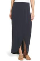 Petite Women's Nic+zoe Boardwalk Knit Wrap Maxi Skirt P - Blue