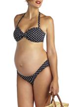 Women's Pez D'or Polka Dot Print Twisted Bandeau Maternity Bikini