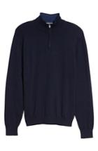 Men's Lacoste Quarter Zip Sweater (xl) - Blue