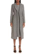Women's Lela Rose Sequin Embroidered Tweed Seamed Coat - Grey