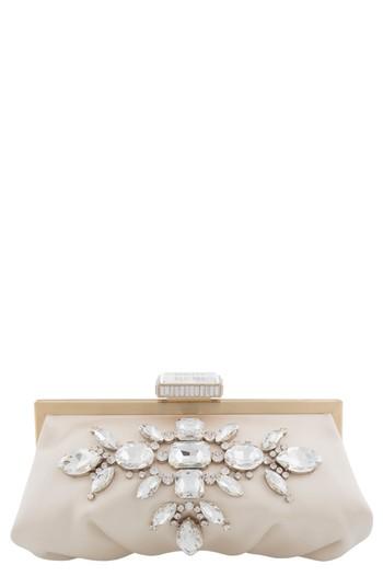 Badgley Mischka Glow Embellished Frame Clutch - Ivory