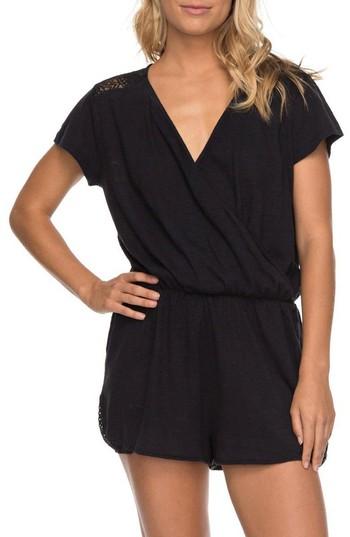 Women's Roxy Salty Evening Romper - Black