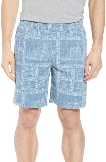 Men's Reyn Spooner Newport 2 Honolulu Classic Fit Print Shorts, Size - Blue