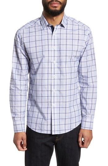 Men's Vince Camuto Slim Fit Boucle Plaid Sport Shirt - Blue