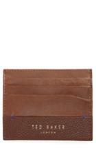 Men's Ted Baker London Slippry Leather Card Case - Brown