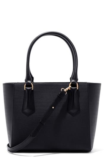 Dagne Dover 365 Signature Midi Faux Leather Tote - Black