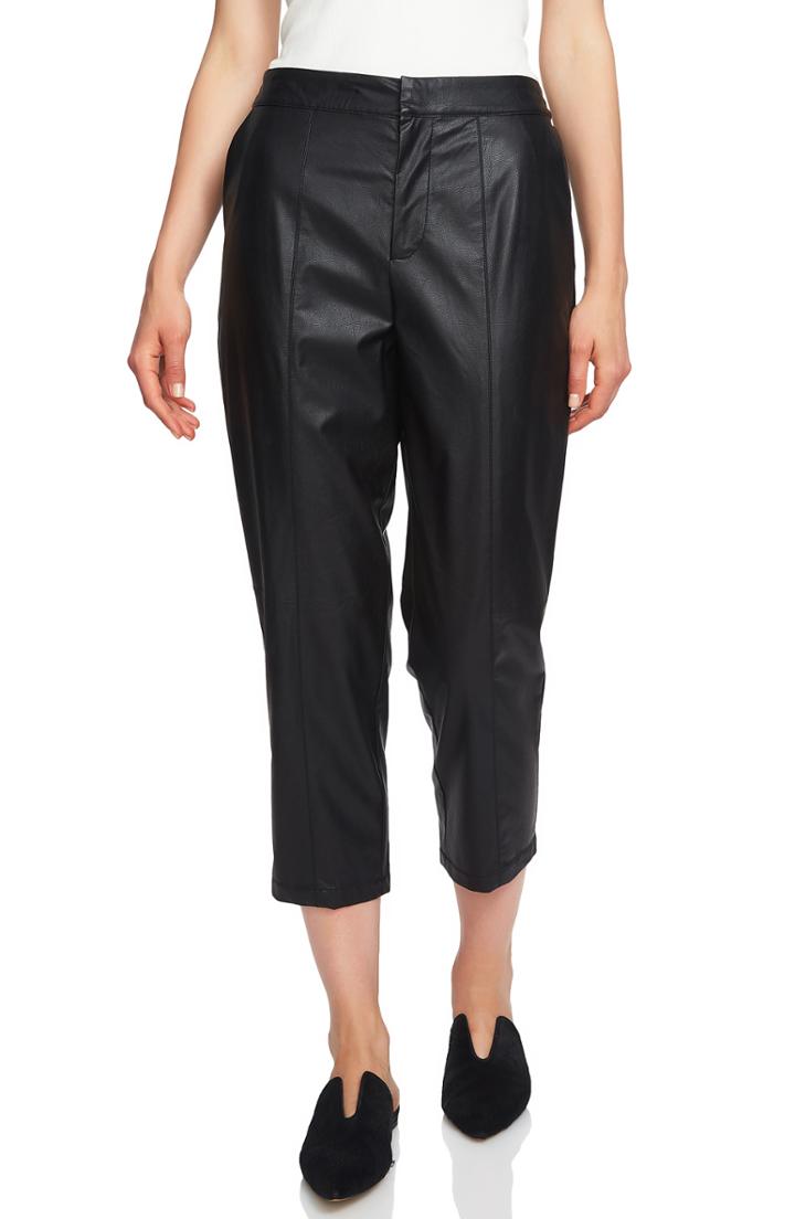 Women's 1.state Faux Leather Crop Trousers - Black