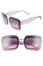 Women's Miu Miu 67mm Square Sunglasses - Transparent Purple Gradient
