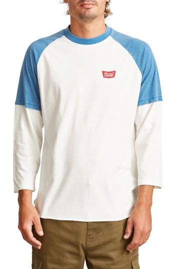 Men's Brixton Layer Look Baseball T-shirt - White